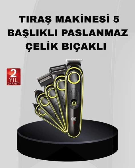 CEYLAN ADAM 5’i 1 Arada Şarjlı Erkek Bakım Seti LED Göstergeli ve Suya Dayanıklı ürün görseli 1