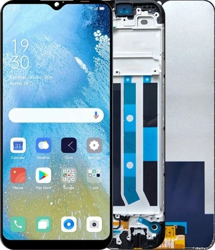 Oppo A15 Lcd Ekran Dokunmatik Çıtalı Siyah - Resim 3