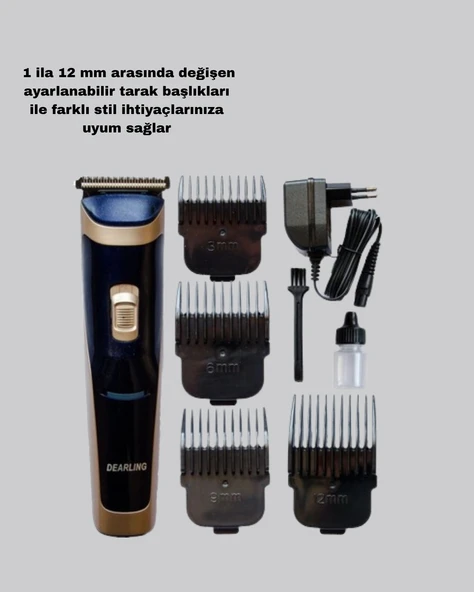 CEYLAN ADAM Çelik Bıçaklı Unisex Şarjlı Tıraş Makinesi – Sessiz Motor, Kablosuz ve Ayarlanabilir - Resim 5