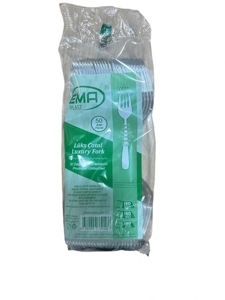 Cvs Ekstra Lüx Plastik Çatal Şeffaf 50 li -3,4 Gram - Resim 2