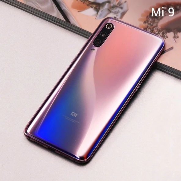 Xiaomi Mi 9 Arka Pil Batarya Kapağı Mavi - Mor ürün görseli 1