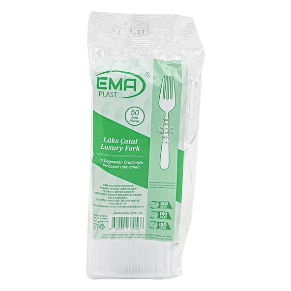 Cvs Ekstra Lüx Plastik Çatal Şeffaf 50 li -3,4 Gram ürün görseli 1