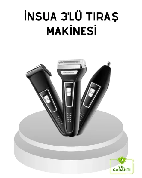 CEYLAN ADAM İnsua 3 Başlıklı Profesyonel Tıraş Makinesi – Sıfır Kesim, Hassas Başlık, Güçlü Motor ürün görseli 1