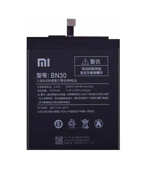 Xiaomi Redmi 4A Batarya Pil Bn30 3030 Mah. ürün görseli 1