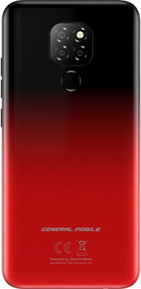 General Mobile Gm 20 Arka Batarya Pil Kapağı + B7000 Yapıştırıcı Hdy Kırmızı - Siyah ürün görseli 1