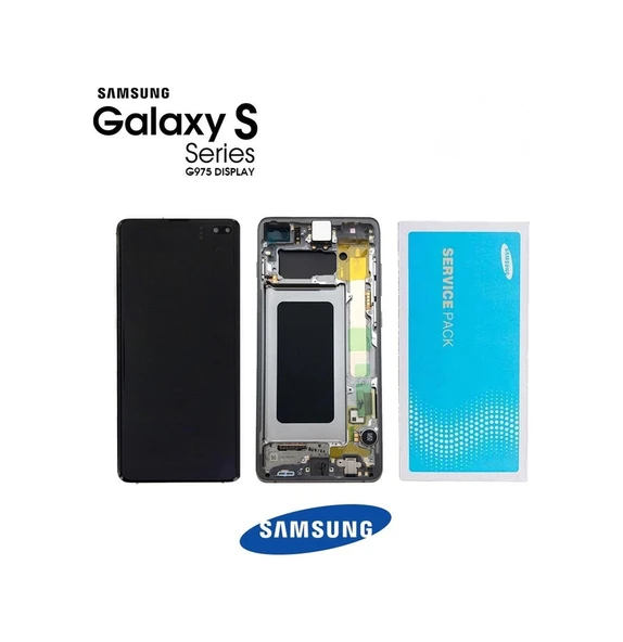 Samsung Galaxy S10 Plus G975 Lcd Ekran Dokunmatik Siyah Servis Gh Siyah ürün görseli 1