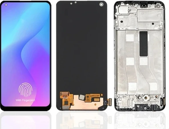 Oppo A74 Lcd Ekran Dokunmatik Çıtalı Siyah ürün görseli 1