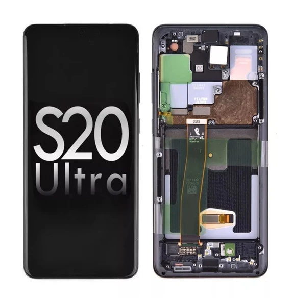 Samsung Galaxy Uyumlu  S20 Ultra G988b Lcd Ekran Dokunmatik Kasalı Siyah ürün görseli 1