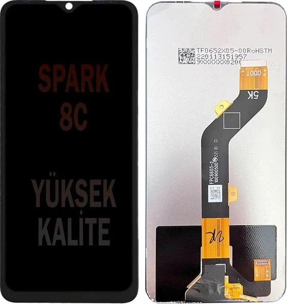 Tecno Spark 8c Uyumlu Lcd Ekran Dokunmatik + B7000 15ml Yapıştırıcı Ld-01 Siyah - Resim 2