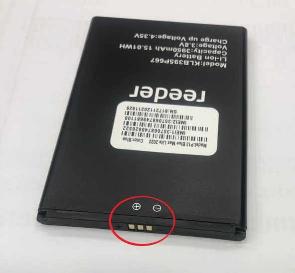 Reeder P13 Blue Max Pro Lite 2022 Uyumlu Batarya 3950 mAh ürün görseli 1