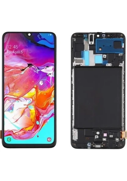 Samsung Uyumlu A70 A705 Oled Lcd Ekran Dokunmatik Çıtalı + Tamir Seti Siyah ürün görseli 1