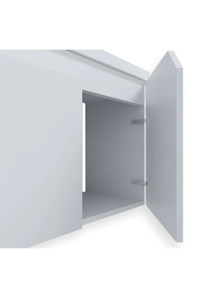 Teta Home Napoli 65 Cm Mdf Banyo Dolabı Seti + Boy Dolabı  Beyaz - Resim 3