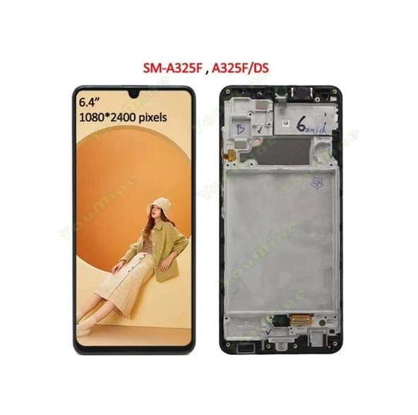 Samsung A325f Galaxy A32 Uyumlu Lcd Ekran Dokunmatik Full Çıtalı Siyah ürün görseli 1