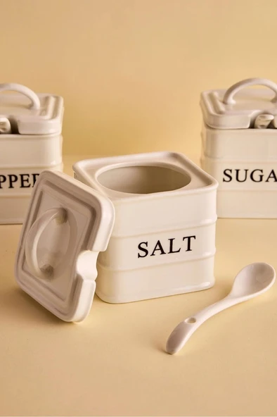 Perotti Bianca 3 Lü Porselen Baharat Takımı 18119 - Resim 2