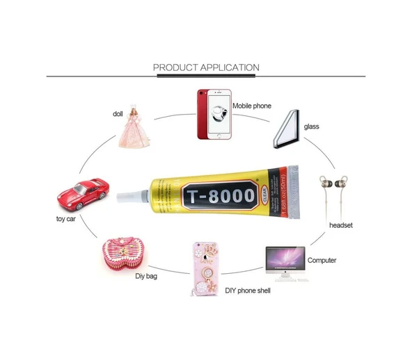 T8000 Şeffaf 50 ML Ekran Dokunmatik Çerçeve Cam Kapak Yapıştırıcı - Resim 4