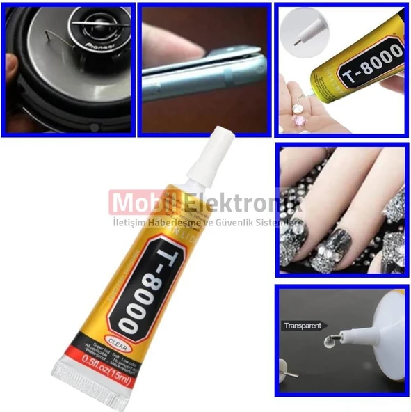 T8000 Şeffaf 15 ML Ekran Dokunmatik Çerçeve Cam Kapak Yapıştırıcı - Resim 2