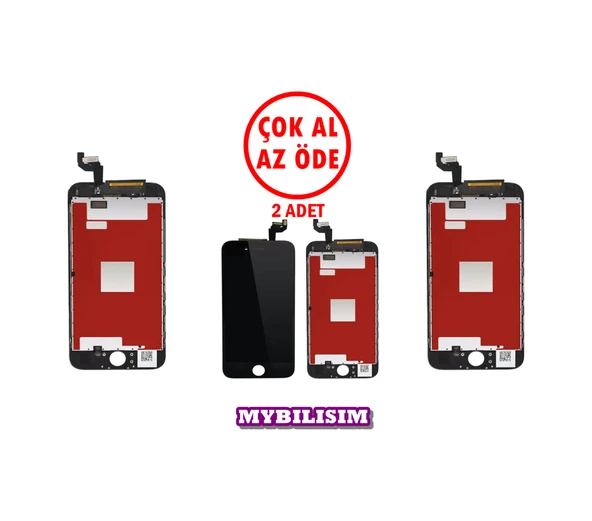 iPhone 6S Uyumlu Lcd Ekran Dokunmatik - 2 Adet Siyah ürün görseli 1