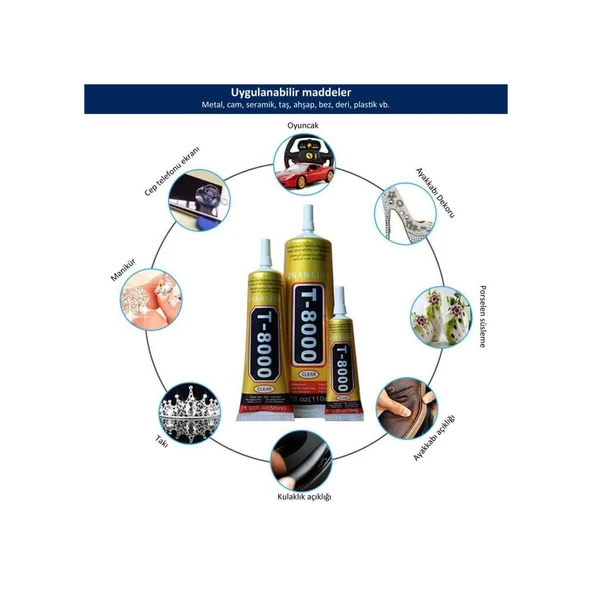 T8000 Şeffaf 50 ML Ekran Dokunmatik Çerçeve Cam Kapak Yapıştırıcı - Resim 3