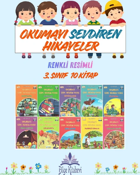 3. Sınıf Okumayı Sevdiren Renkli Resimli Hikayeler 19 - 10 Kitap ürün görseli 1