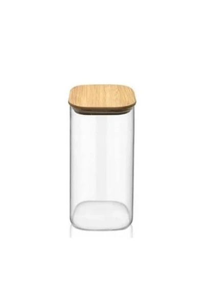 LitaeTrend Bambu Kapaklı Cam Kavanoz 65X90 Royaleks-KVN31 ürün görseli 1