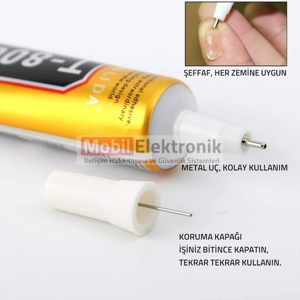 T8000 Şeffaf 15 ML Ekran Dokunmatik Çerçeve Cam Kapak Yapıştırıcı - Resim 3