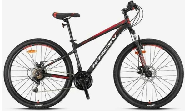 VORTEX 4.0 24 JANT MTB 14" 21 VİTES MEKANİK DİSK MAT SİYAH GRİ KIRMIZI ürün görseli 1