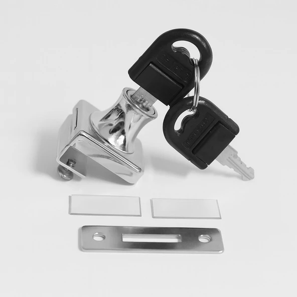 Cam Kilidi Kare Krom Cam Kapak Emniyet Kilidi Dayanıklı Metal Güvenli Kilit Sistem Çekmece 1 Adet ürün görseli 1