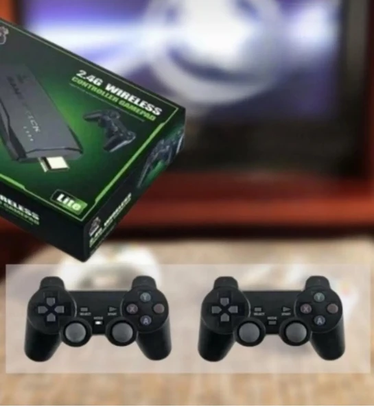 Vintage Gaming 2024 Yeni 4K HD Retro Game Stick 90 lı Yıllar Atari Makinası Oyunları 20000 Oyunlu Konsol Siyah - Resim 3