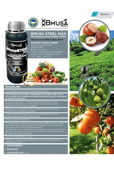 BMusa Steelmax 1lt Mikrobiyal Gübre - Resim 6