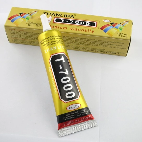 T7000 Dokunmatik Ekran Cam Kapak Çerçeve Yapıştırıcı 50 ML Siyah - Resim 5