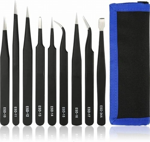 Esd 9'Lu Paslanmaz Çelik Anti Statik Cımbız Seti ürün görseli 1