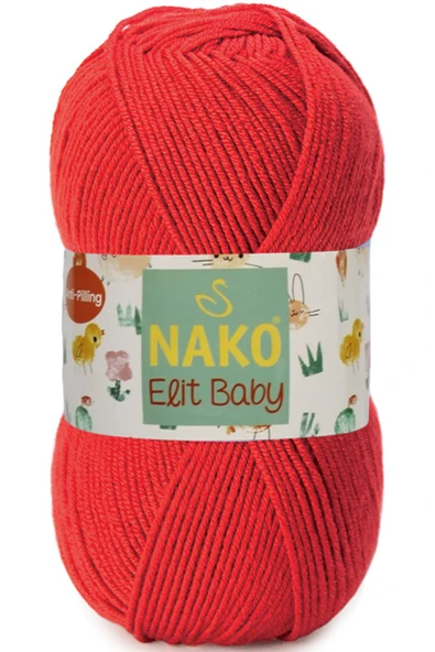 Elit Baby (anti-pilling) El Örgü Ipi Ipliği Yünü Renk Kodu:207 Alev Kırmızı ürün görseli 1
