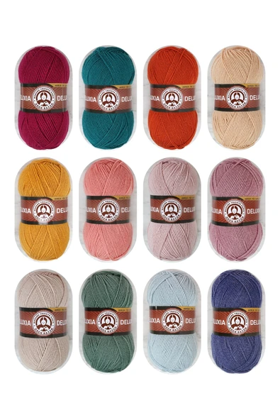 Deluxia El Örgü Ipliği 100 gr Renk 008 Orta Gri - Resim 5