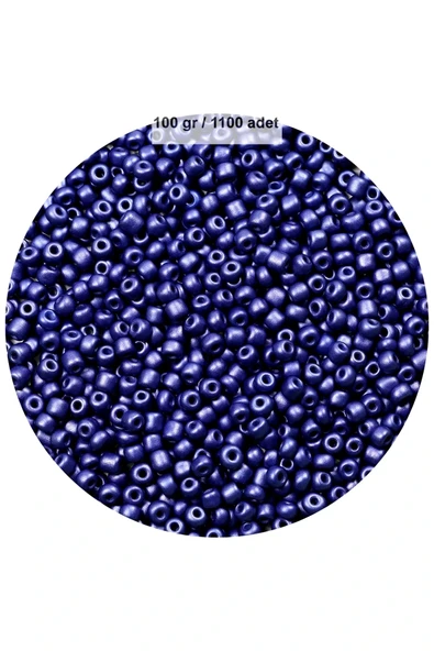 LitaeTrend Lacivert Renk 4 mm Yaklaşık 1100 adet / 100 gram Cam Boncuk Oya Yazma Bileklik ve Kolye ürün görseli 1