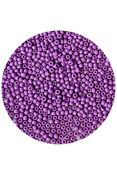 LitaeTrend Mor Renk 4 mm Yaklaşık 220 adet/20 gram Cam Boncuk Oya Yazma Bileklik ve Kolye - Resim 4