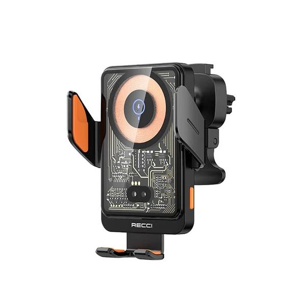 Recci RHO-C38 Mars Serisi M-safe Şarj Özellikli Mavi Işık Göstergeli Araç Telefon Tutucu - Resim 6