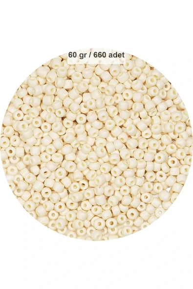 LitaeTrend Beyaz Renk 4 mm Yaklaşık 660 adet / 60 gram Cam Boncuk Oya Yazma Bileklik ve Kolye ürün görseli 1