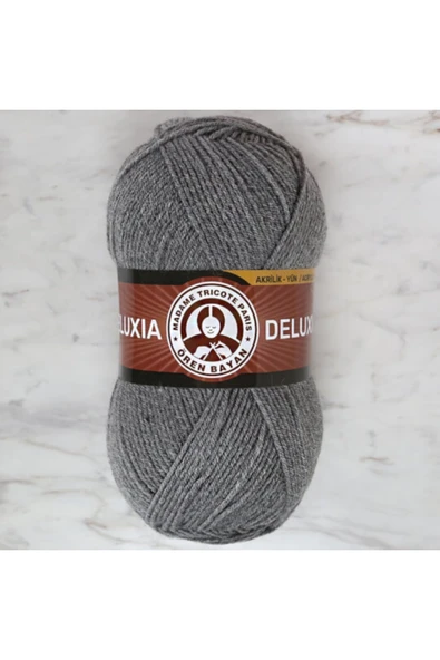 Deluxia El Örgü Ipliği 100 gr Renk 008 Orta Gri ürün görseli 1