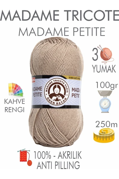 Madame Petite %100 Akrilik 3 Adet ürün görseli 1