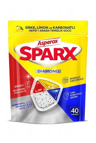ASPEROX Sparx Diamond Bulaşık Kapsülü 40'lı ürün görseli 1