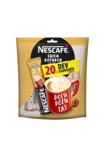 Nescafe Sütlü Köpüklü 3'ü 1 Arada 20'li Dev Ekonomik Paket ürün görseli 1