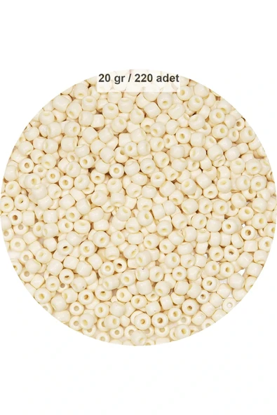 LitaeTrend Beyaz Renk 4 mm Yaklaşık 220 adet/20 gram Cam Boncuk Oya Yazma Bileklik ve Kolye ürün görseli 1