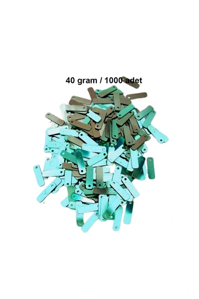 LitaeTrend Yeşil 15 x 5 mm Dantel Oya Yazma Halhal Abiye Lazer Kesim Pul 1000 adet / 40 gram ürün görseli 1