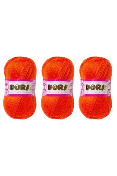 Ören Dora Turuncu El Örgü Ipliği - 031 3lü ürün görseli 1