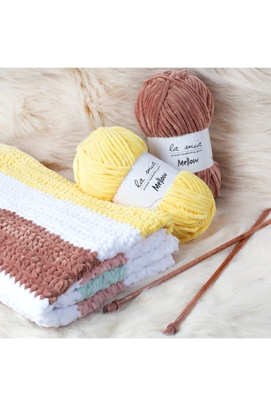 La Mia Mellow Pembe El Örgü Ipi - 906 - 34155 - Resim 5
