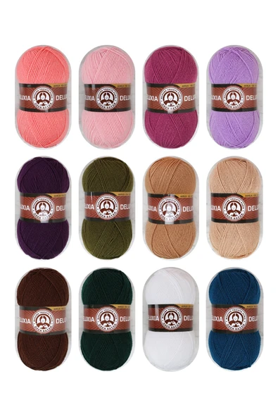 Deluxia El Örgü Ipliği 100 gr Renk 008 Orta Gri - Resim 4