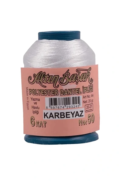 LitaeTrend 3 Adet Altınbaşak Oya ve Dantel İpi 20 gr - Royaleks - No: K.BEYAZ - Resim 3