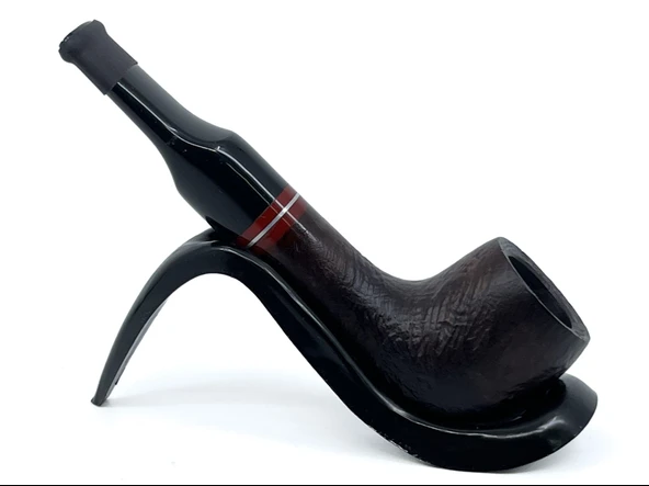 Pipsan İşlemeli El Yapımı Gül Kökü (Briar) Mini Pipo 9mm Filtreli - Model No: 20 - Resim 5