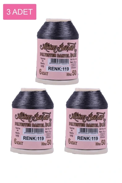 LitaeTrend 3 Adet Altınbaşak Oya ve Dantel İpi 20 gr - Royaleks - No: 119 ürün görseli 1