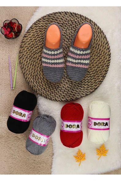 Ören Dora Patiklik Çoraplık El Örgü İpi (500gr) - 28 Sarı - Resim 4